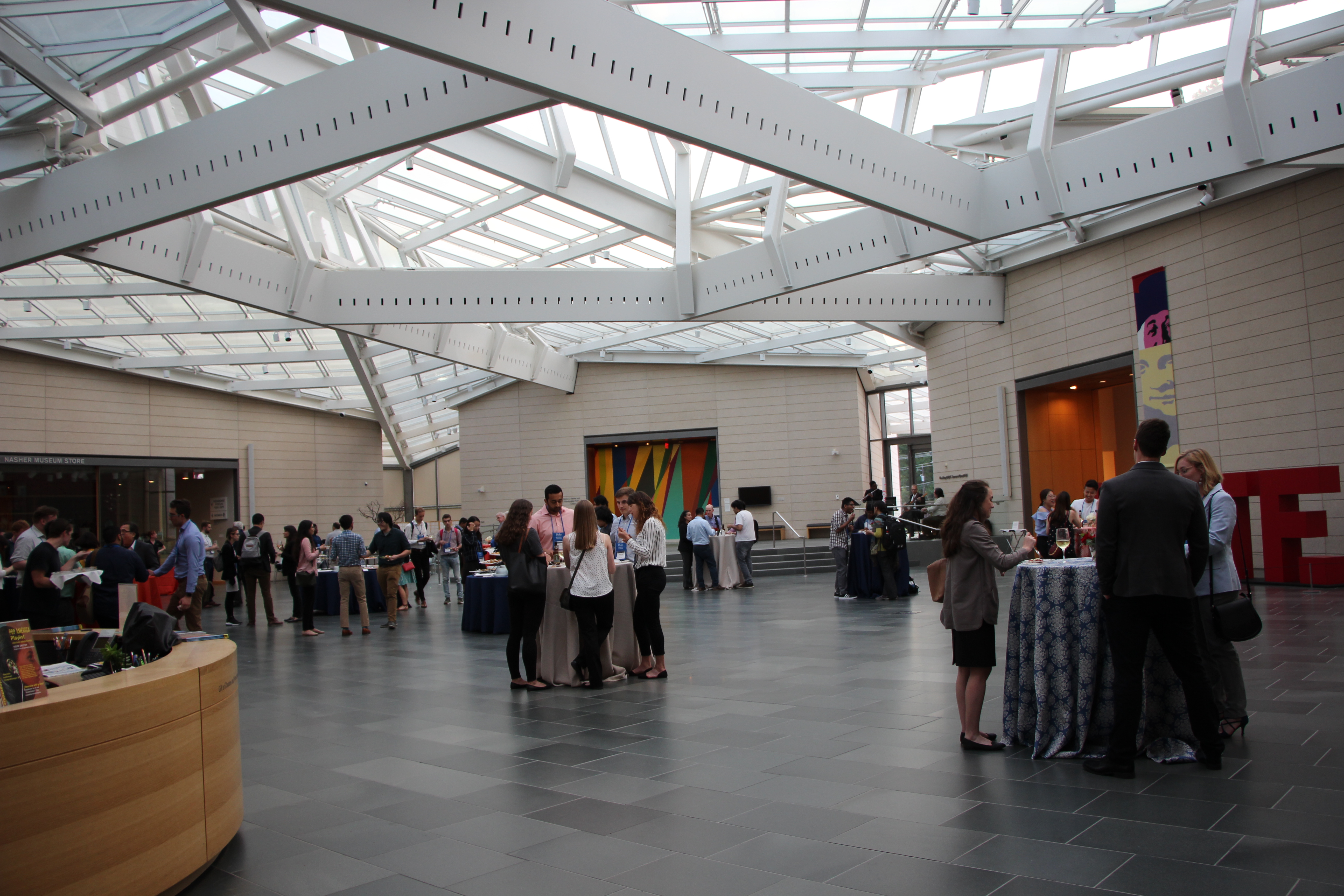 Conference attendees attend a reception held at the Nasher Museum on Duke’s campus.