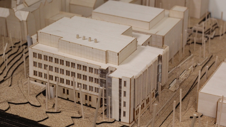 An early architect's model showing the exterior of the Wilkinson Building 