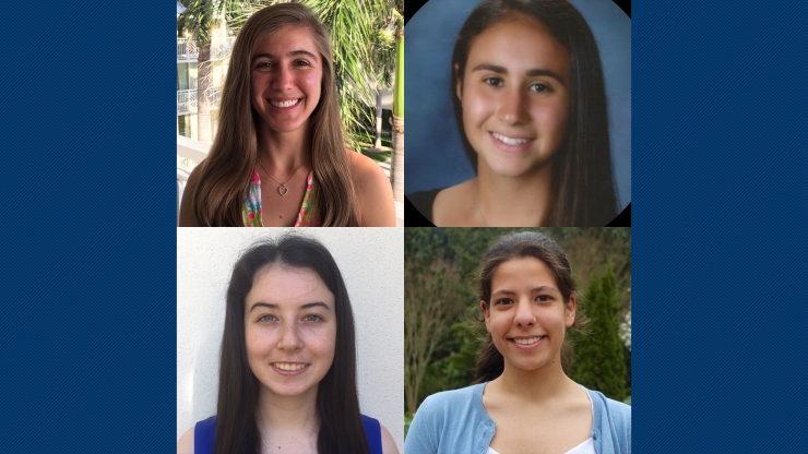 BME students Emelina Vienneau (top left), Sarah Jacobs (bottom left), Julia Ross (top right) and Petek Sener (bottom right) will participate in the Coulter College design experience in August. 