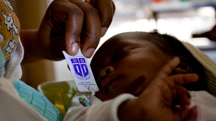 The Pratt Pouch was developed in 2008 by Duke students and faculty as an easy and effective measure to prevent mother-to-child HIV transmission. (Photo by: Marc-Grégor Campredon)