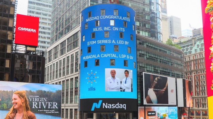 Nasdaq highlights Xilis on their tower in Times Square