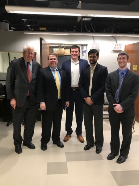 Rep. David Price, Michael Gehm, Joshua Carpenter, Anuj Kapadia and Joel Greenberg