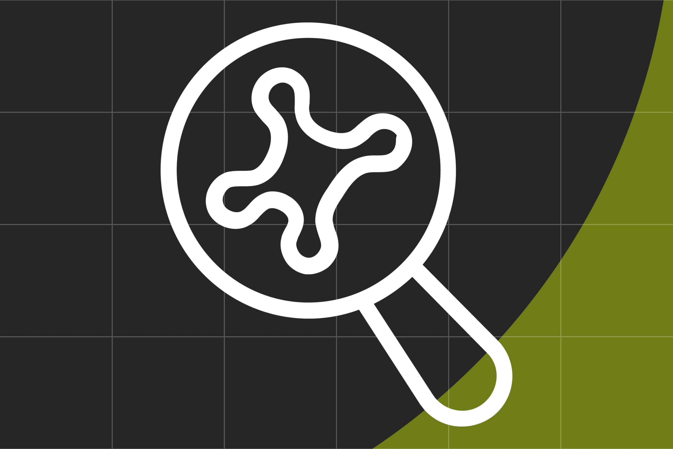 podcast cover art: magnifying glass and bacteria