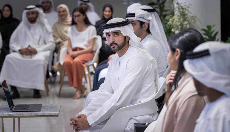 The Crown Prince of Dubai prepares to address the UAE's top high school students