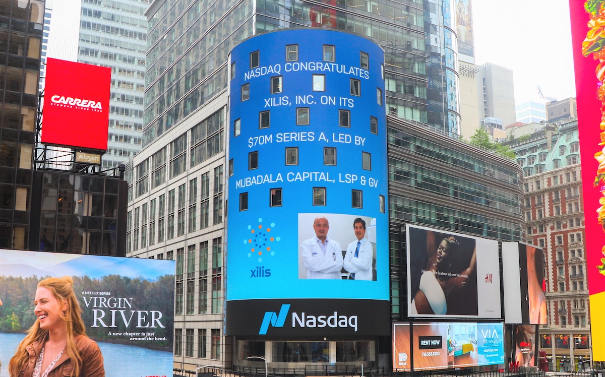 Nasdaq highlights Xilis on their tower in Times Square