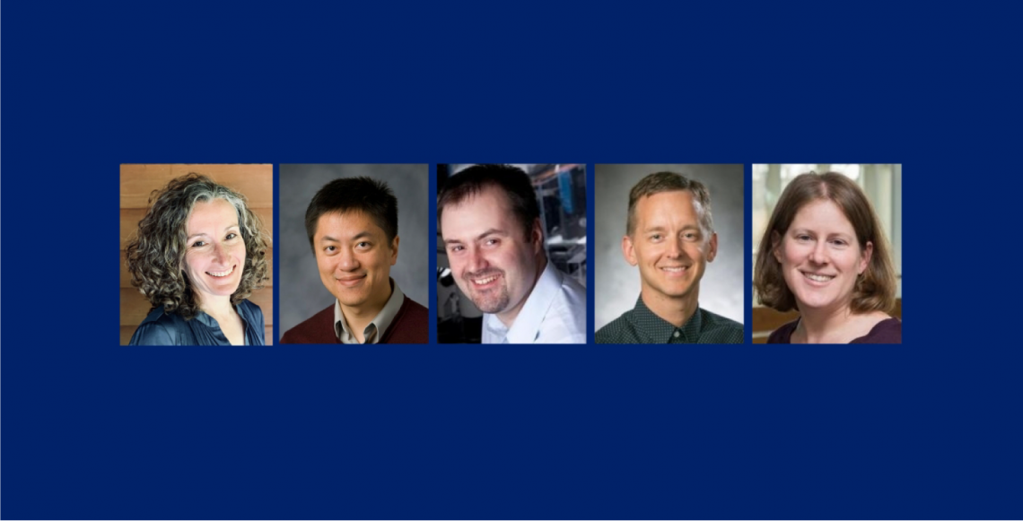 Collage of five Duke professors named Bass Fellows