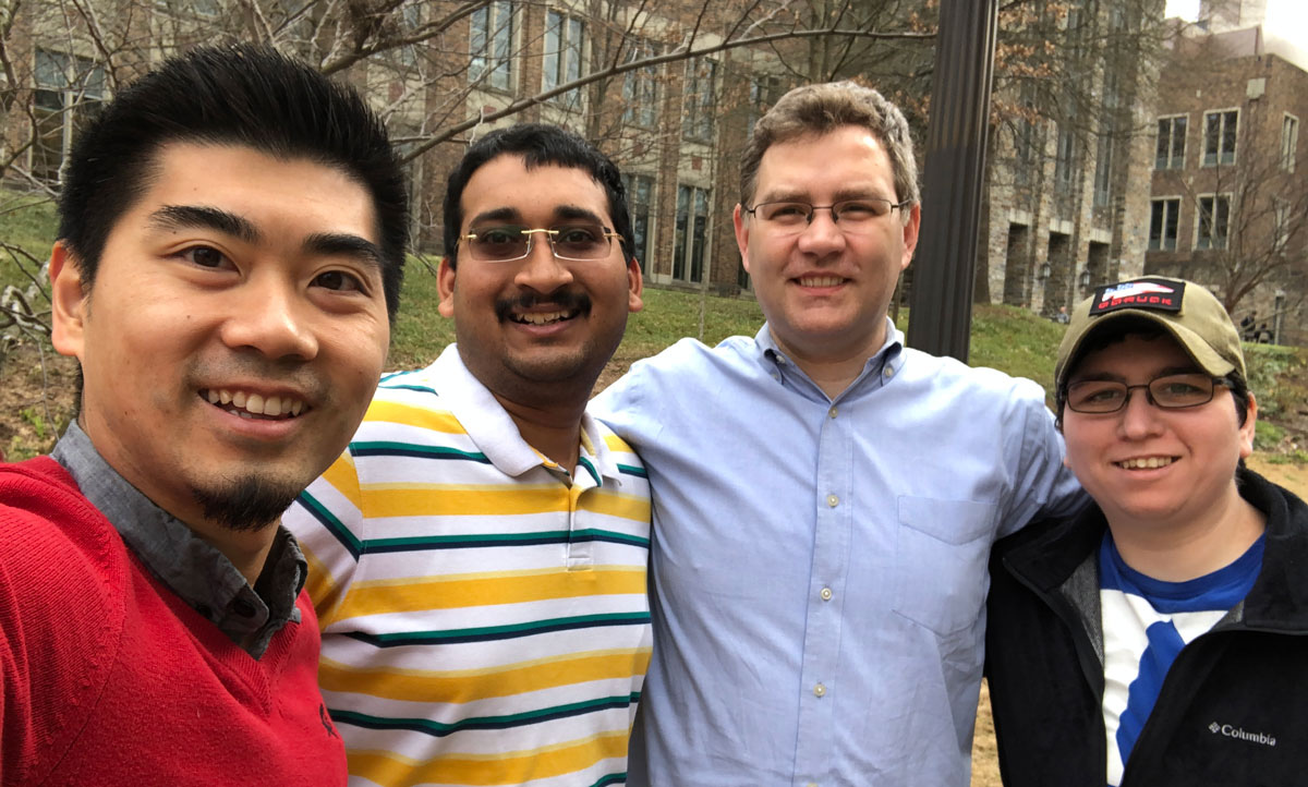 From left: Daniel Luo, Shreyas Hegde, Filippo Screpanti and Courtney Johnson together before social distancing precautions went into effect.