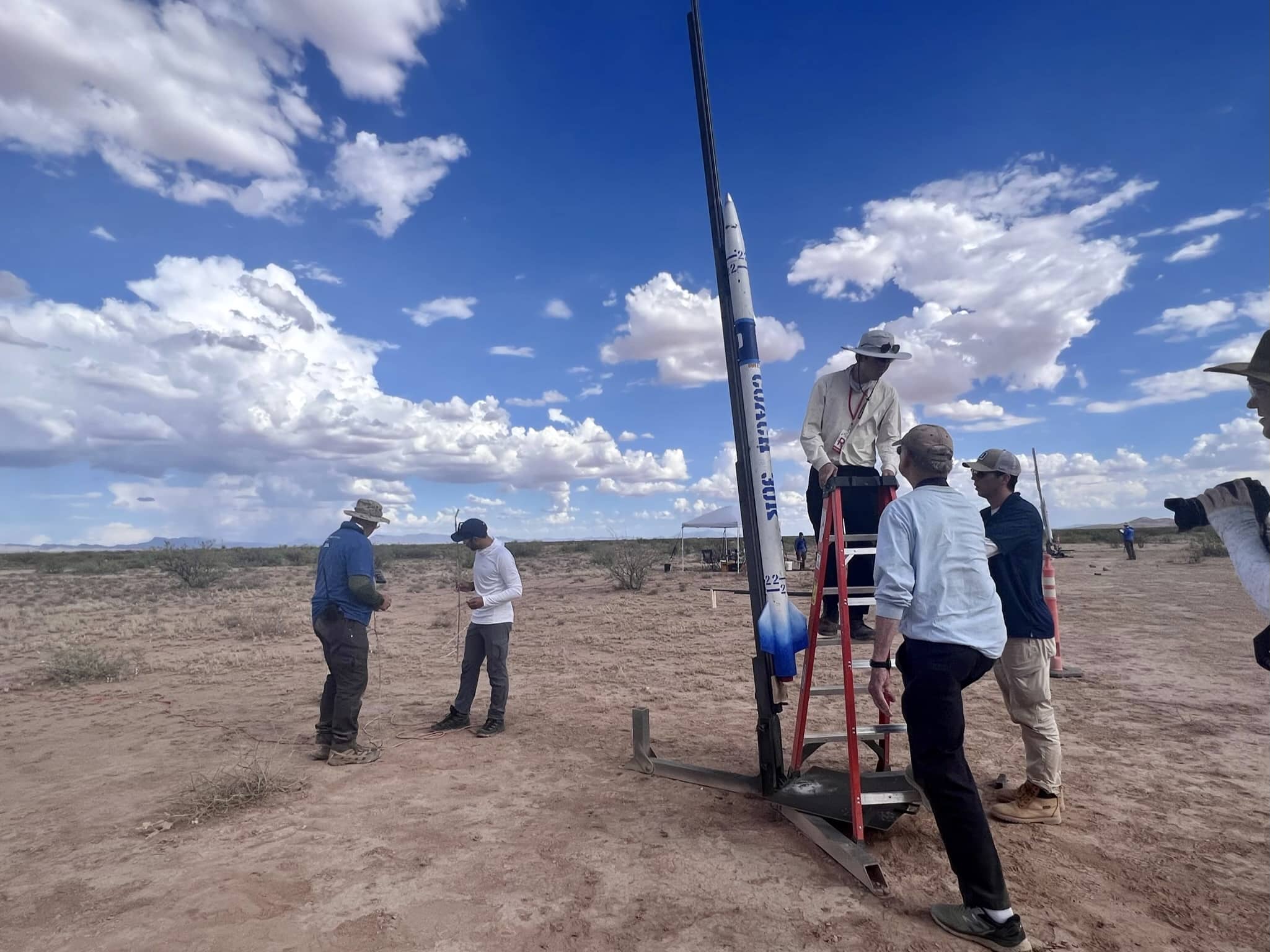 Duke AERO team with rocket at competition