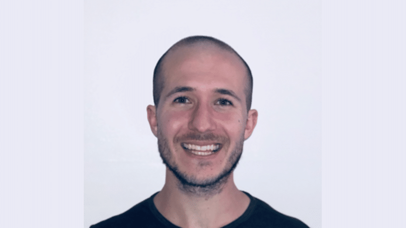 Head of man in front of white background