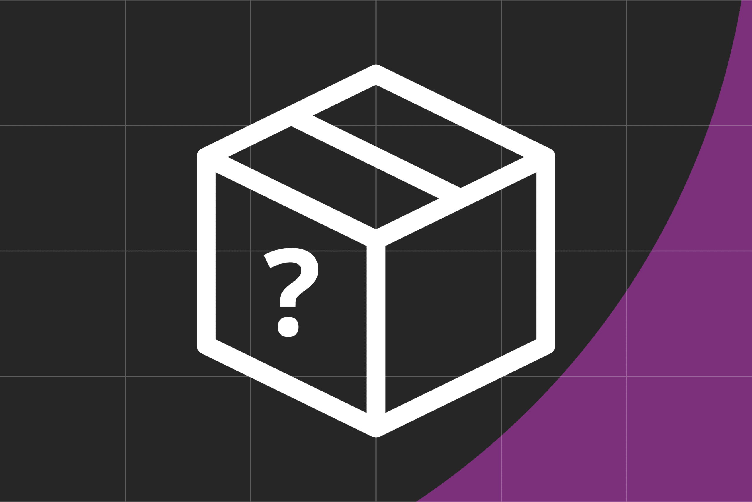 podcast cover art: box with question mark
