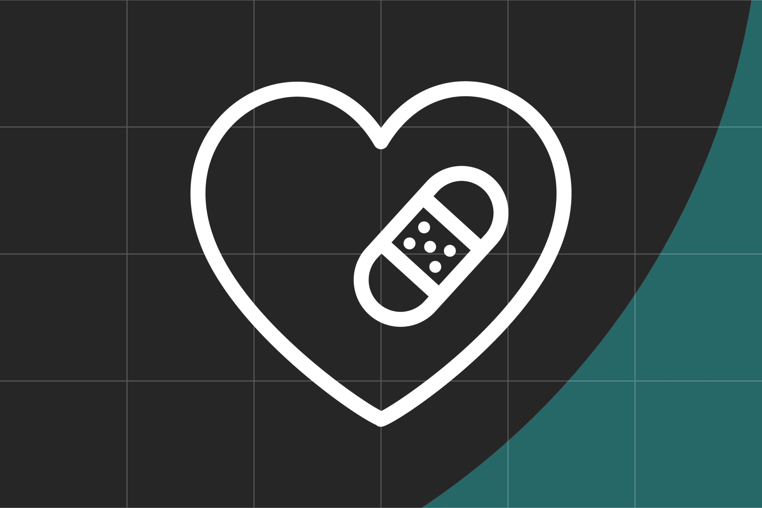 podcast cover art: heart with bandage