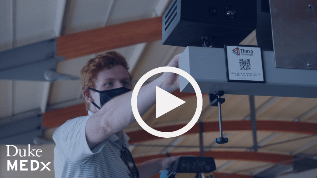 Video still of Duke MEDx video on Thexa Technologies