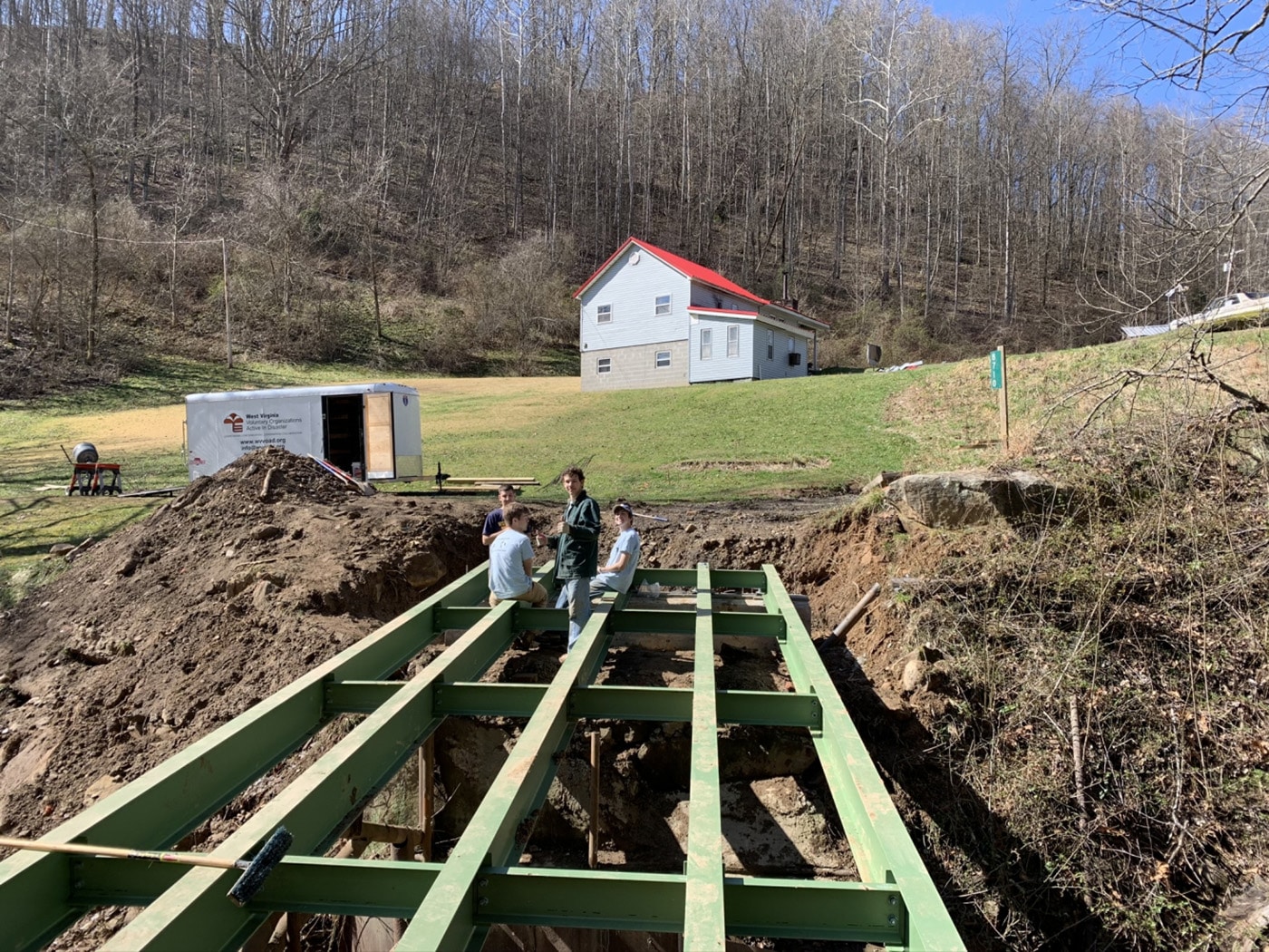 During the pandemic, students worked closer to home, helping to build a vehicular bridge in West Virginia 