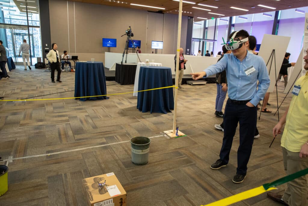 a person wears a VR headset