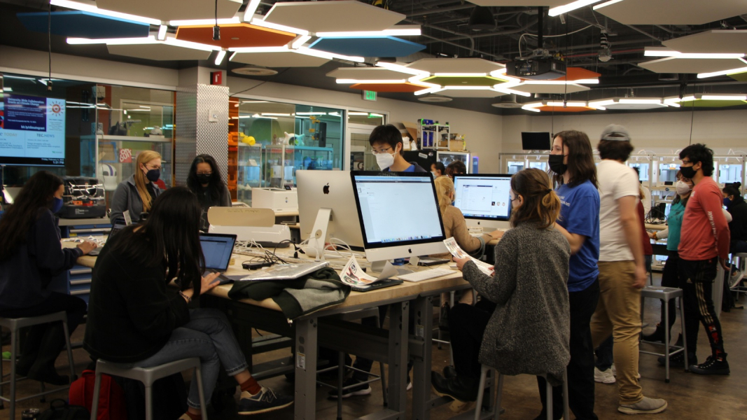 Students gather in the Co-Lab for First Friday