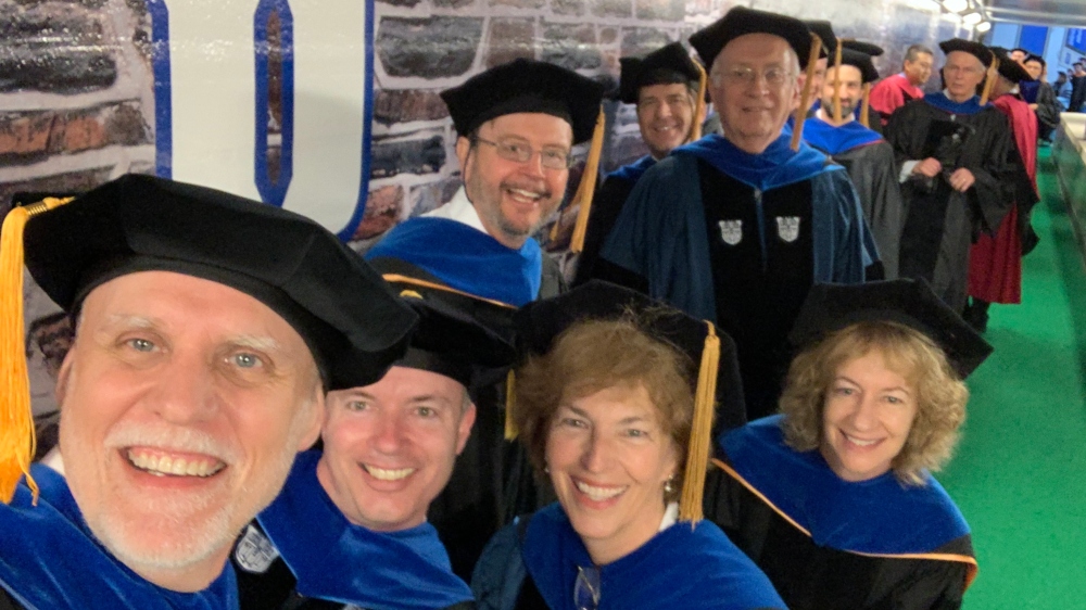 Duke Engineering faculty selfie, Commencement 2019